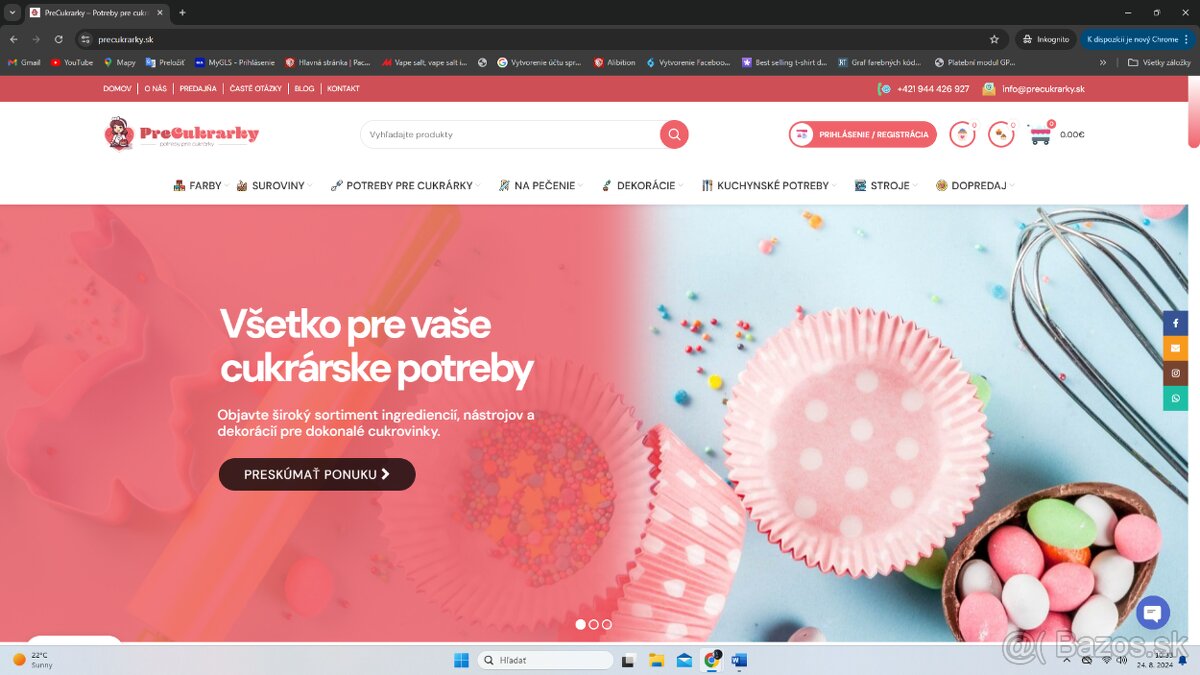 predam eshop pre cukrárky