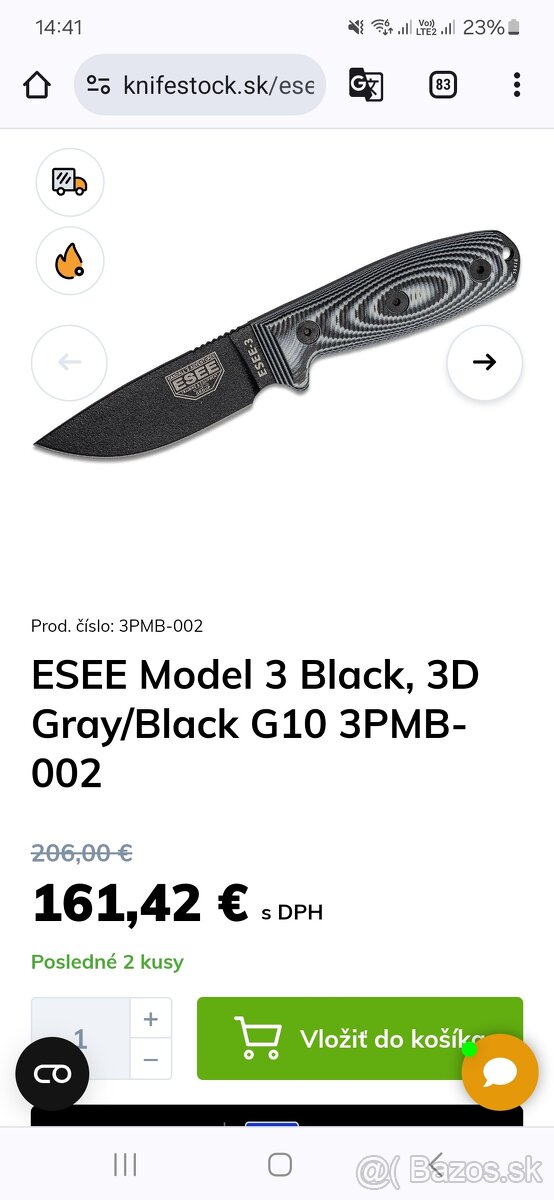 Nôž Esee / Esee 3 Rowen