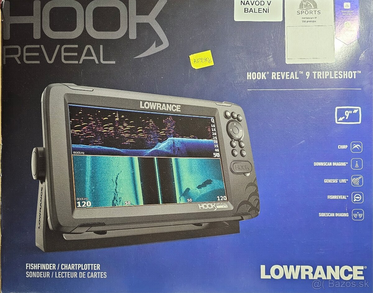 Sonar Lowrance hook reveal 9ts