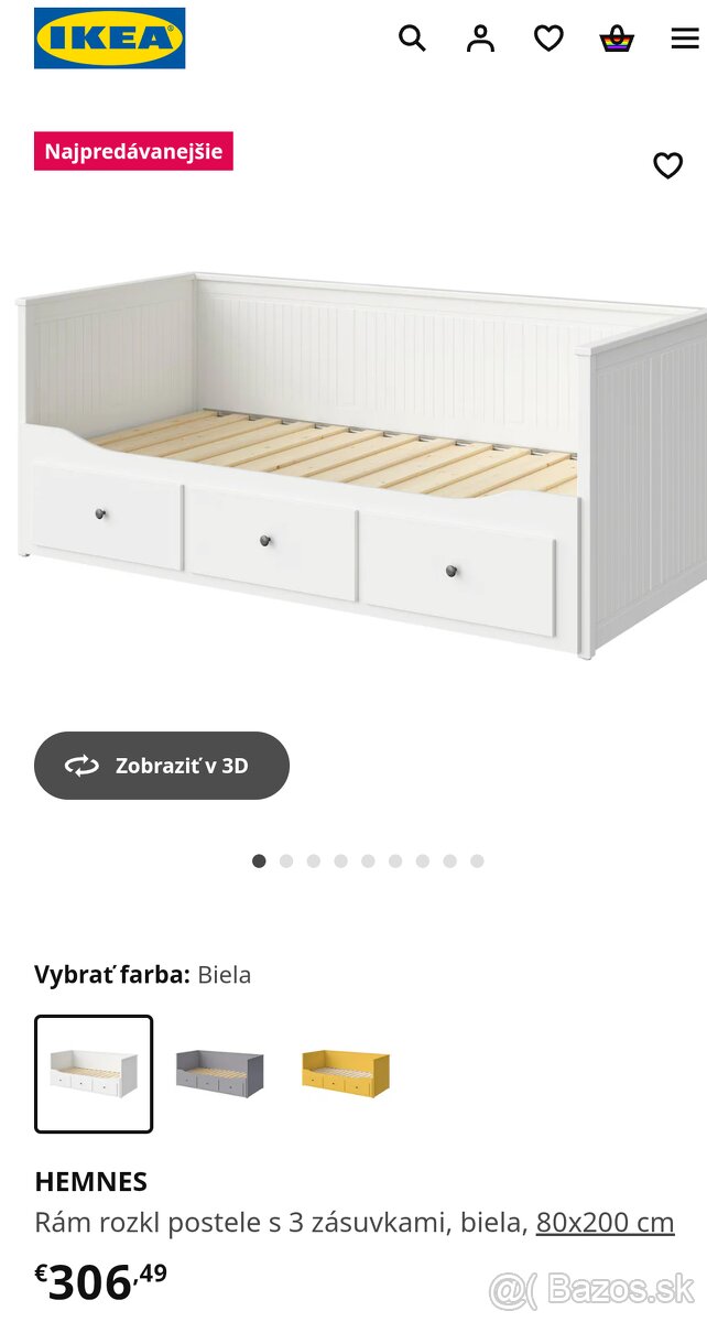 Hemnes rozkladacia postel plus 2 madrace