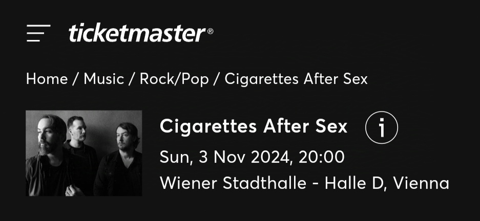 Cigarettes After Sex - 2 lístky na sedenie