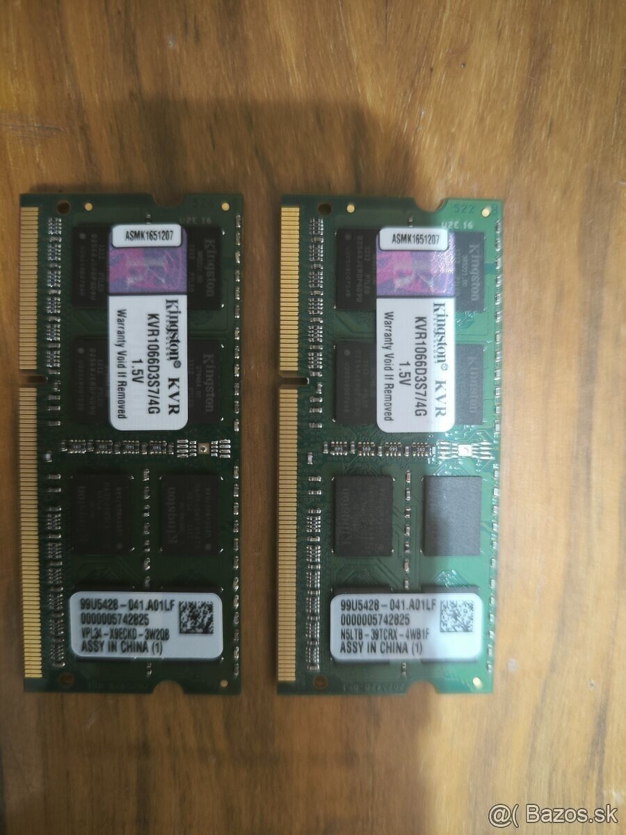 2x 4GB DDR3 SO-DIMM KINGSTON