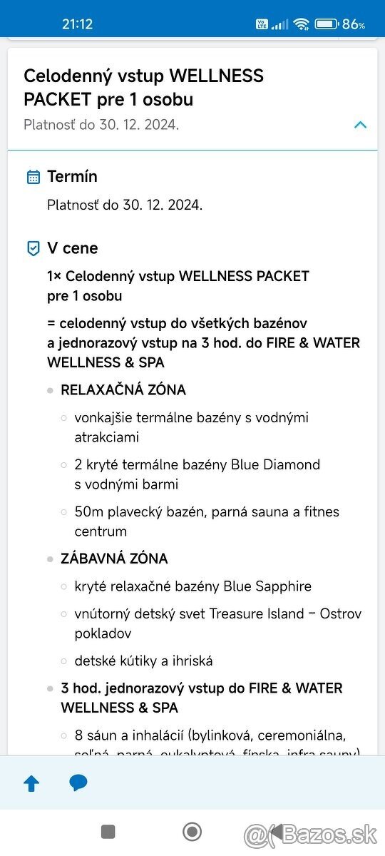 Voucher na vstup do Aquacity Poprad +wellness