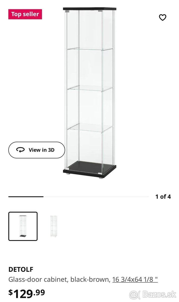 vitrína, sklenená vitrína, ikea, detolf,