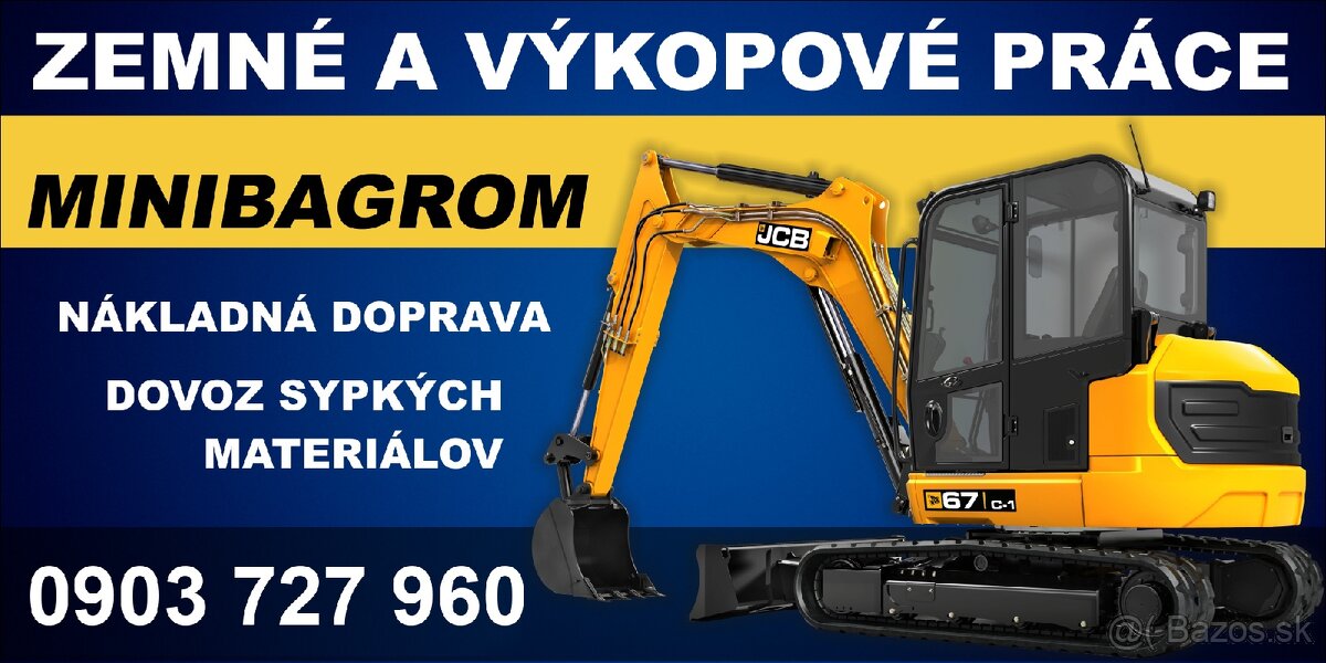 Vykopove prace mini bagram