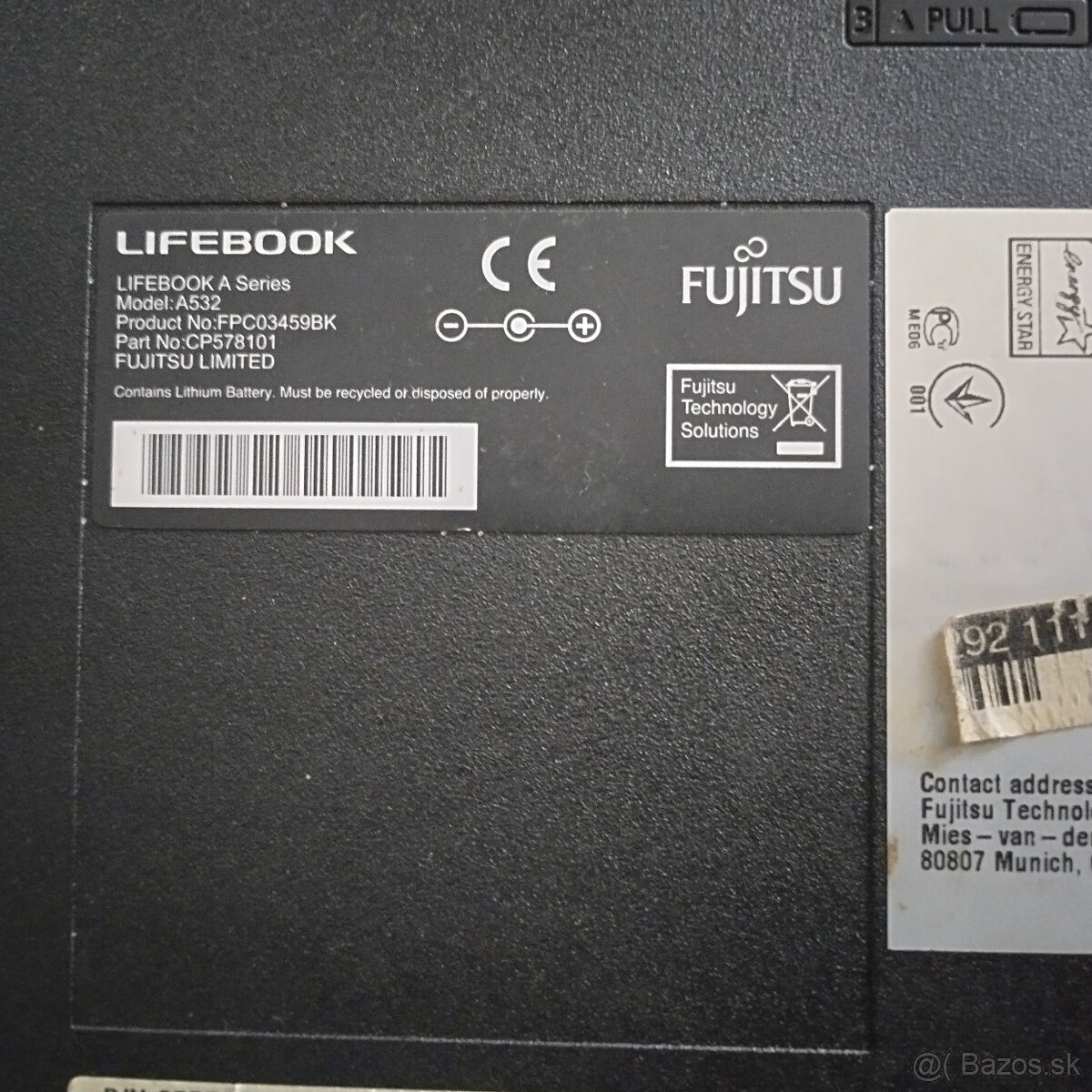 Notebook Fujitsu  model A532