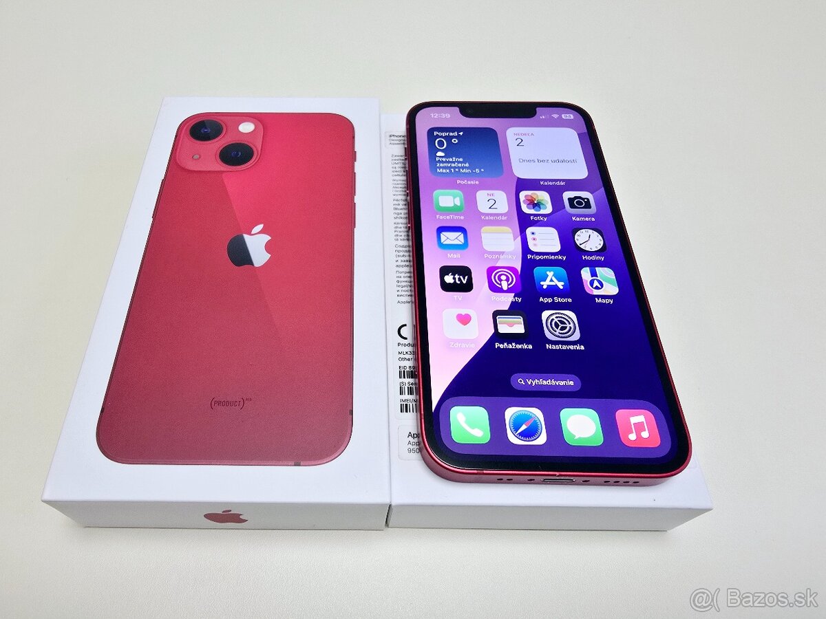 Apple iPhone 13 mini 128gb RED PRODUCT Batéria 100%