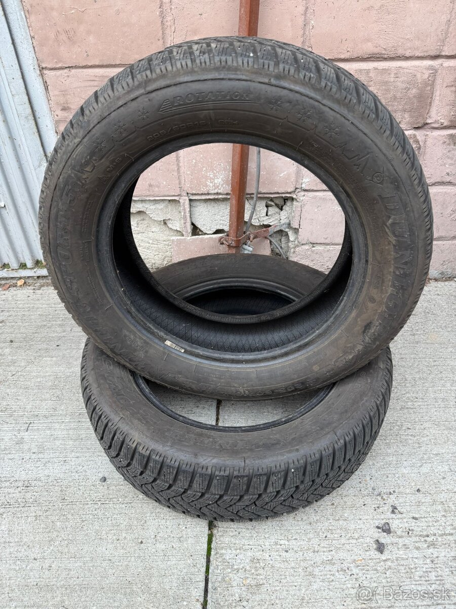 2ks Zimne pneumatiky DUNLOP 205/60 R16