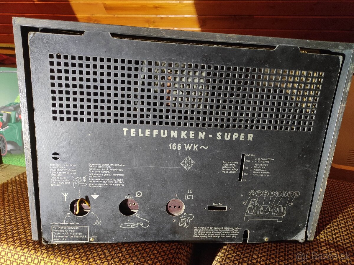 rádio Telefunken  166 WK - historické starožitné rádio