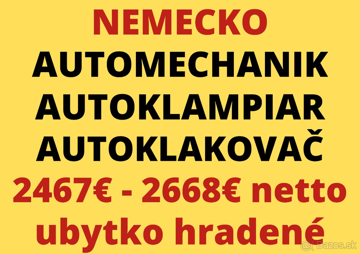 AUTOMECHANIK - AUTOKLAMPIAR - AUTOLAKOVAČ