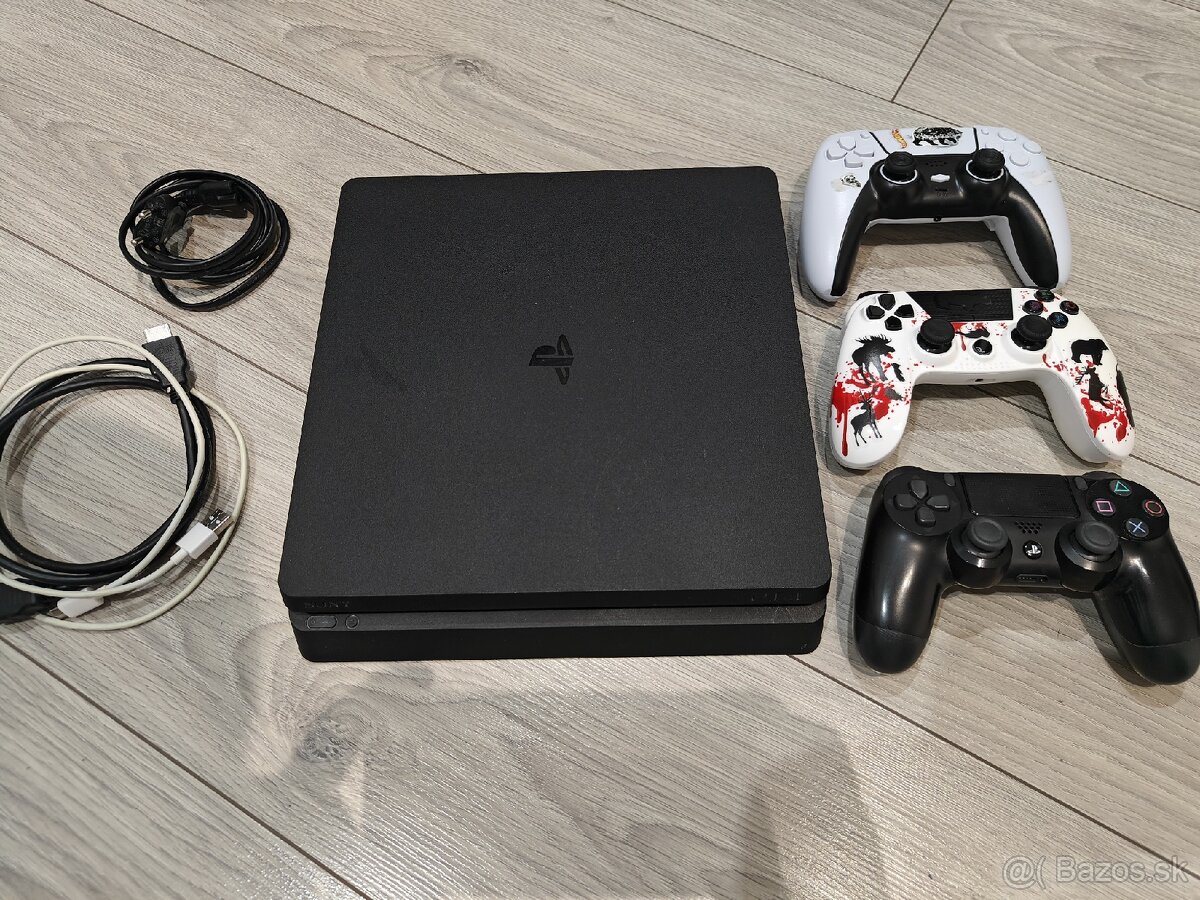 Playstation 4 Slim 500GB + 3 ovládače + 3 hry na ucte