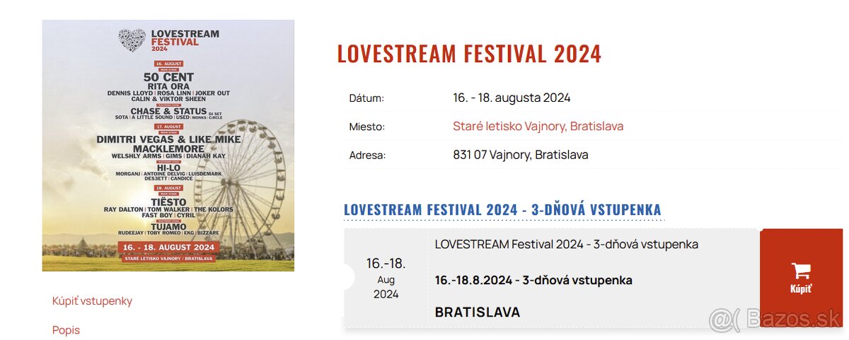 2x Lovestream 2024 listky - 3dnove