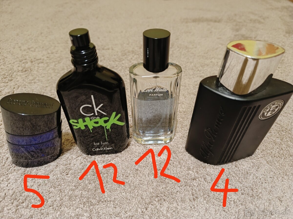 Parfémy CK, Davidoff, Bruno Banani, alfa Romeo black