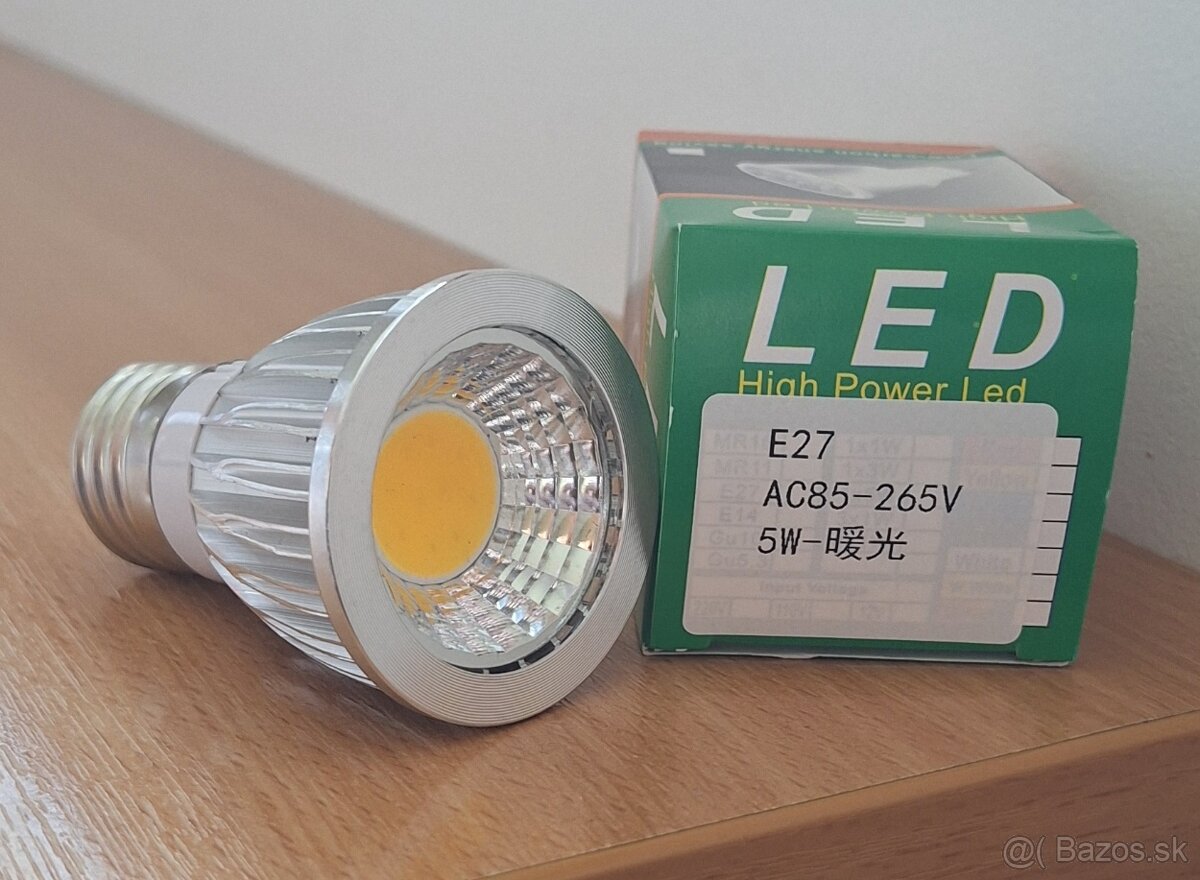 10 kusov 5W LED E27 ziarovky, designove, nove,