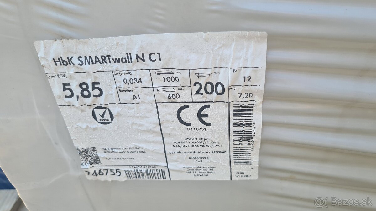 Predám Minerálnu vlnu Knauf Smartwall N C1 200mm