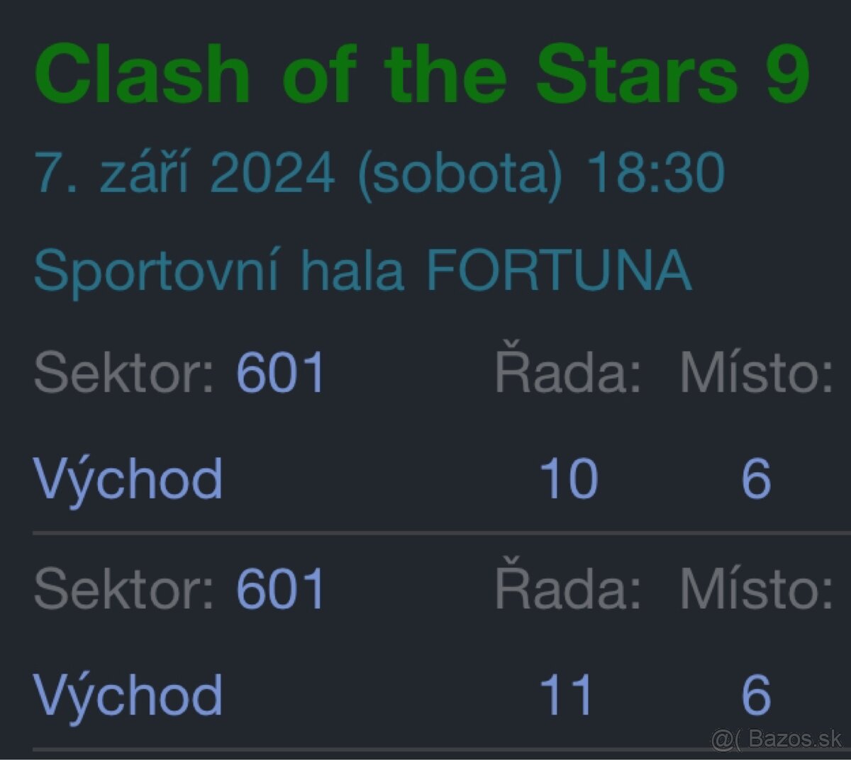 Lístky na CLASH OF THE STARS 9