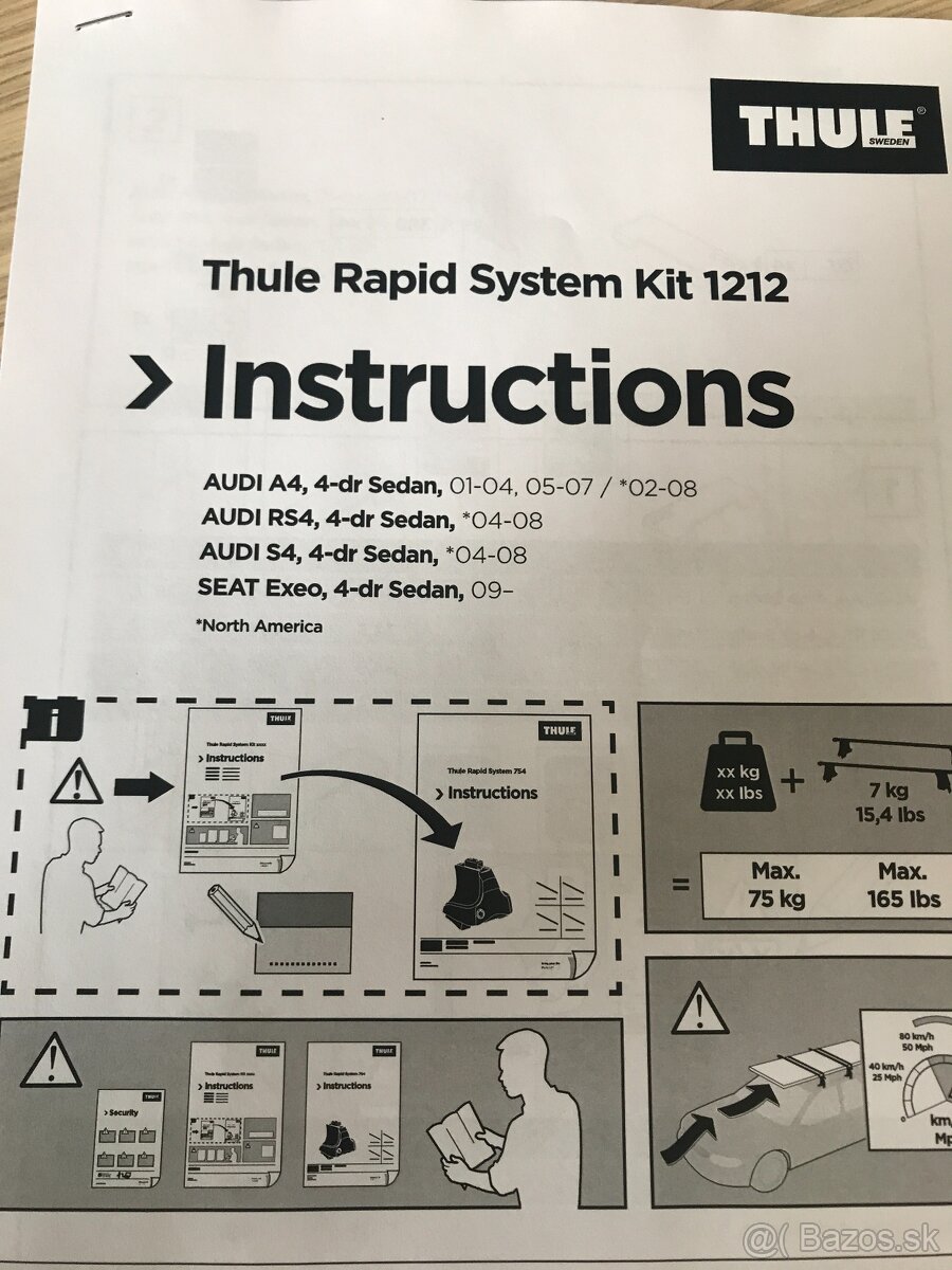 Kit 1212 Thule na Audi A4