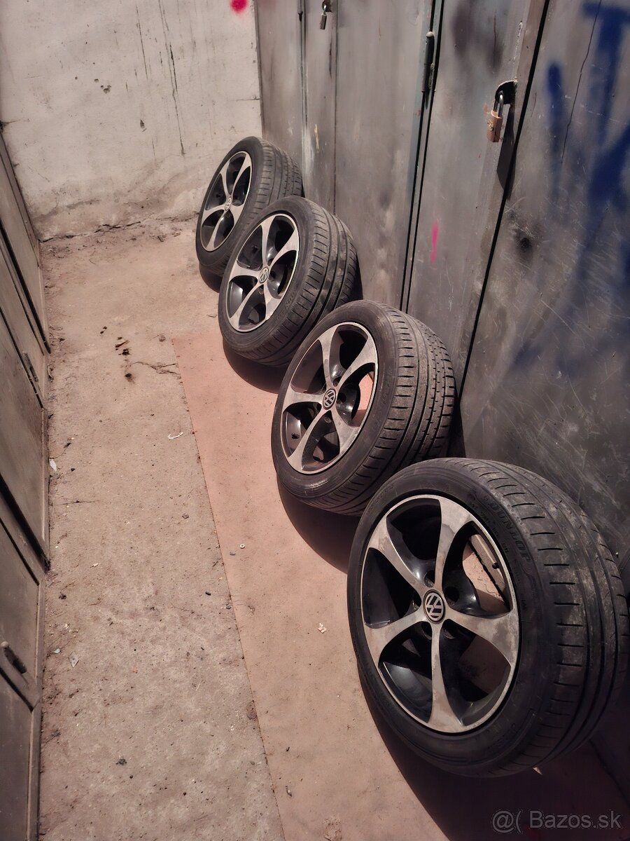 Predám Al disky s pneu 5x100  195/50r15