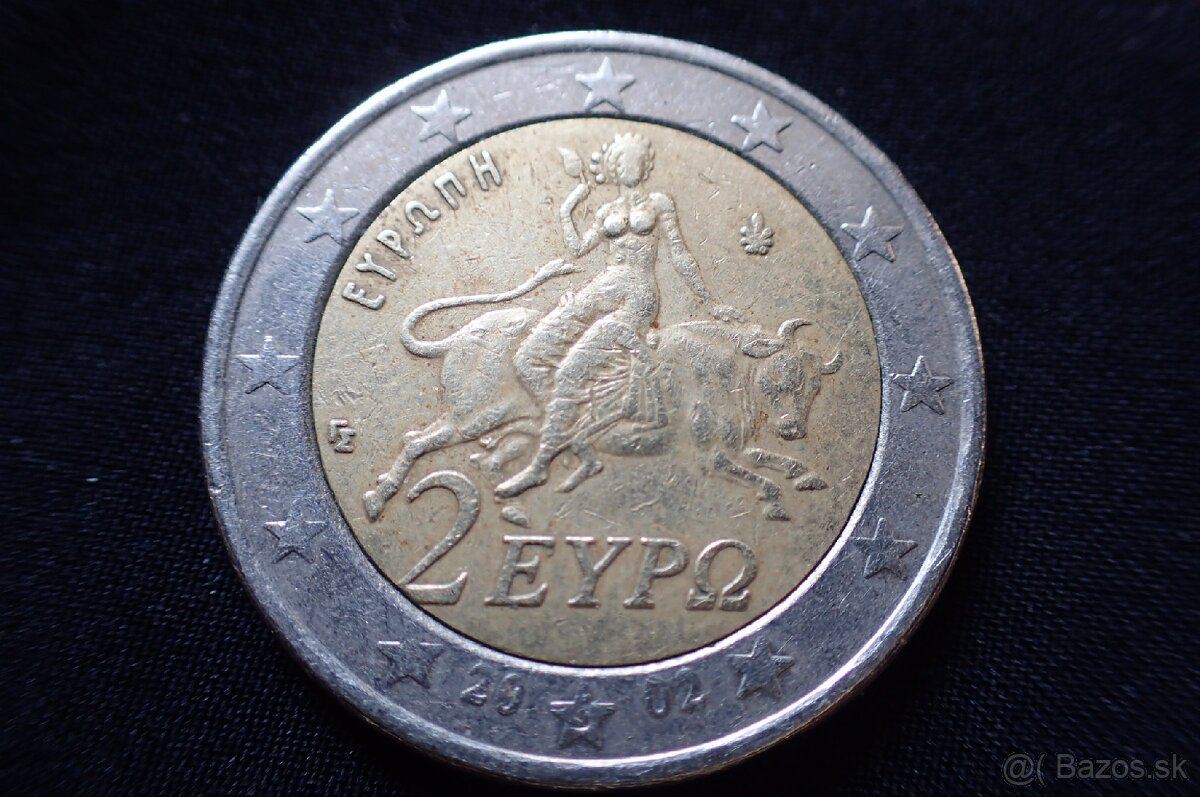 2€ Euro Grécka Európa ,,S" Rare, Chybná razba