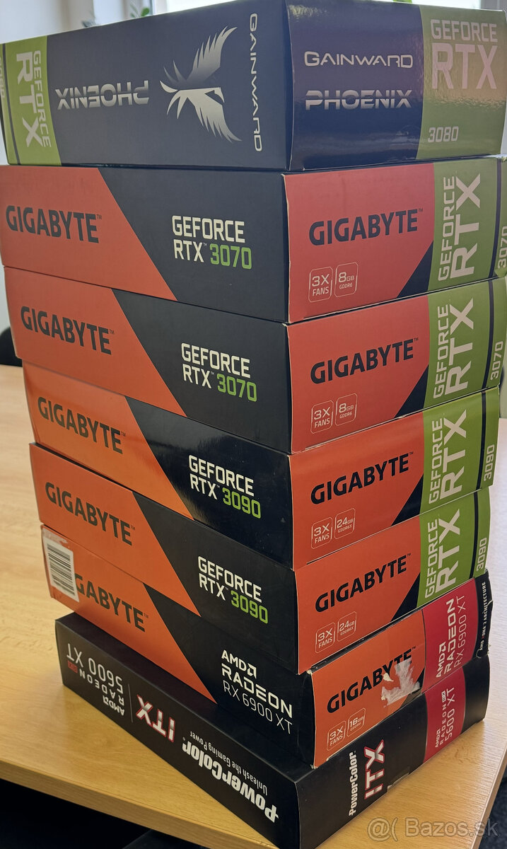 Predám grafické karty RTX 3090,3070 Ti, 3060, Radeon 5600 XT