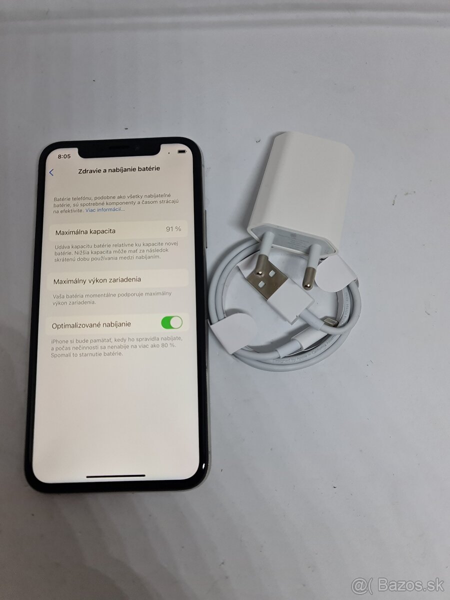 IPHONE XS SILVER 256GB ZÁRUKA - STAV AKO NOVÝ