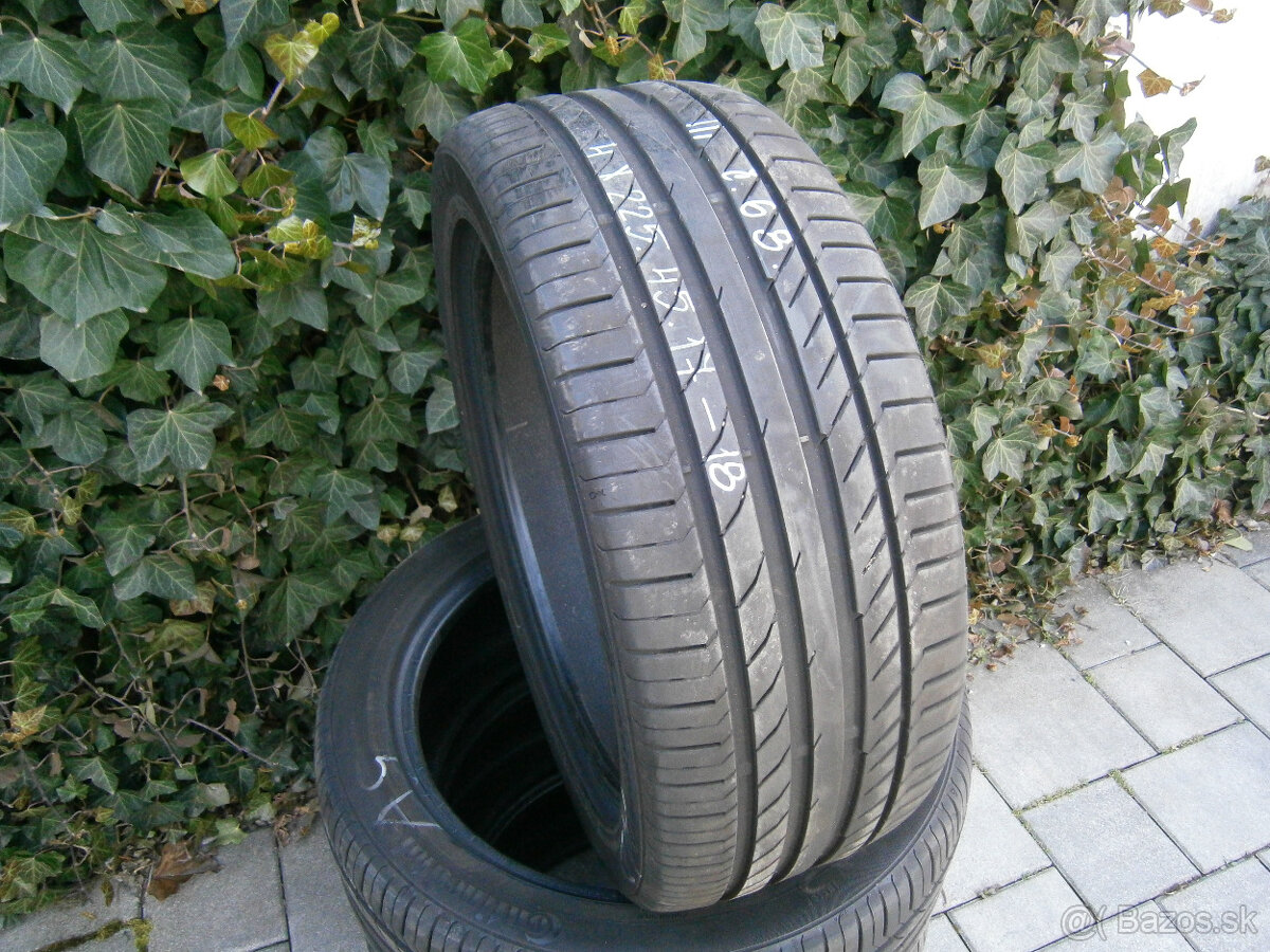 Predám 4x letné pneu Continental 225/45 R17 91VXL