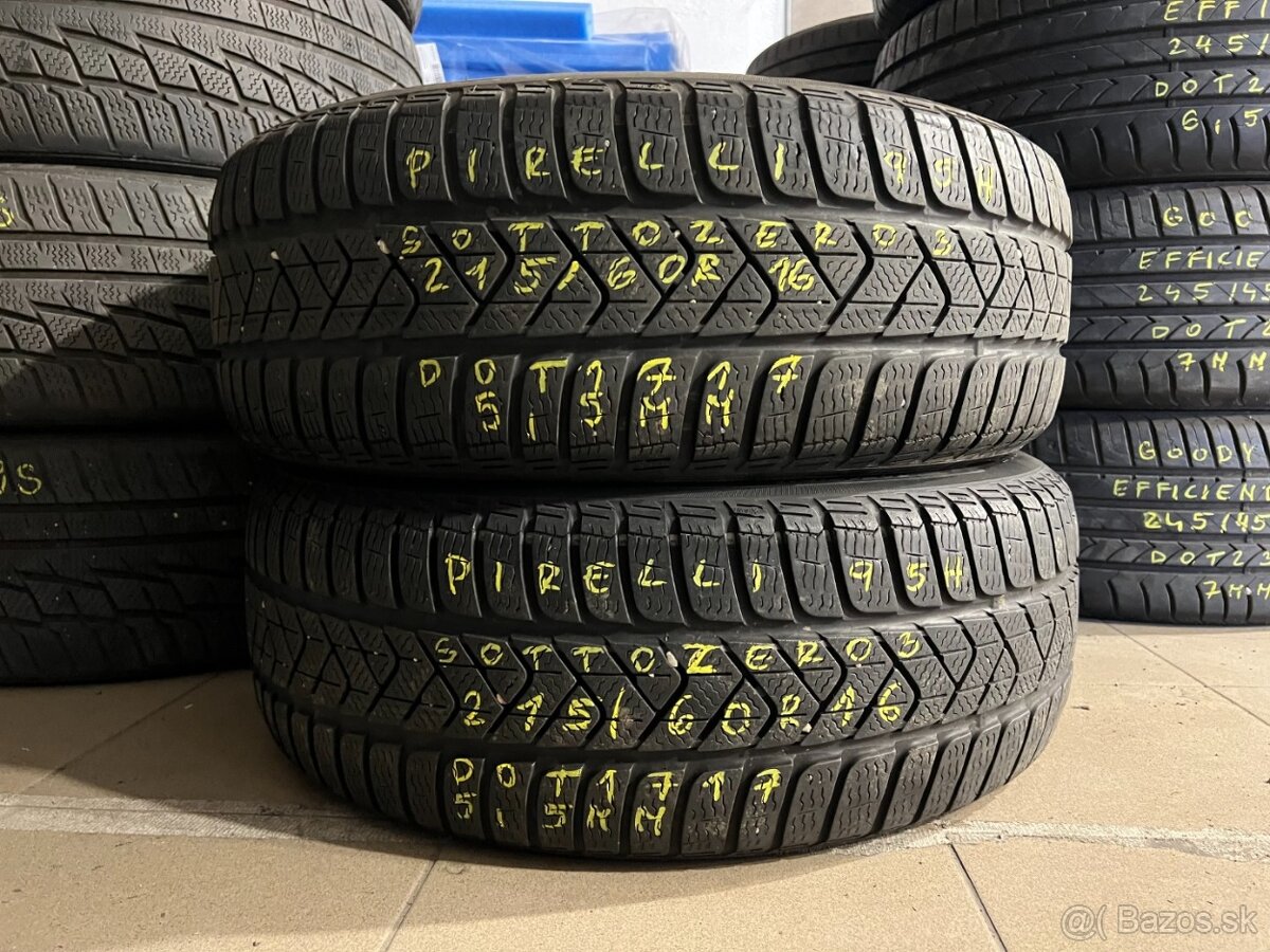 R16 215/60 Pirelli Sottozero 3 95H 2x5.5MM DOT1717