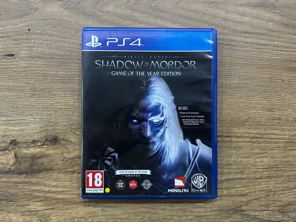 Hra na PS4 - Middle Earth Shadow of Mordor GOTY Edition