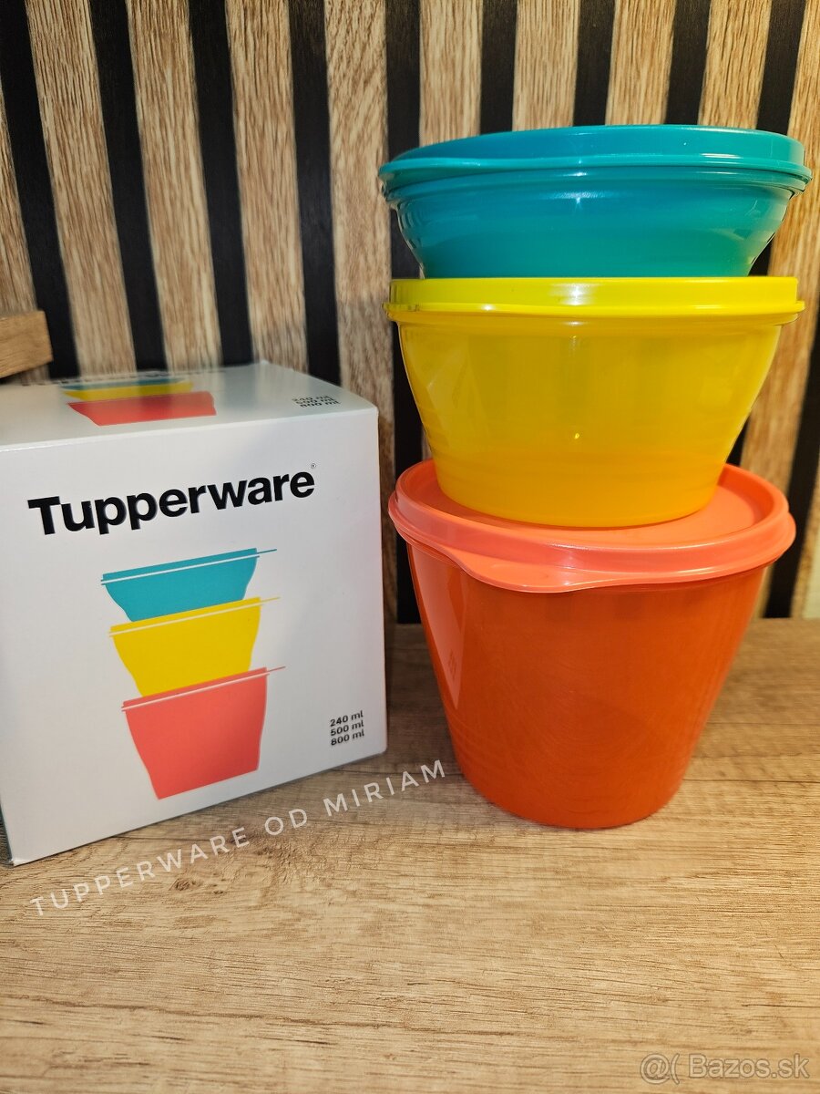 3ks mix veľkosti misiek Tupperware