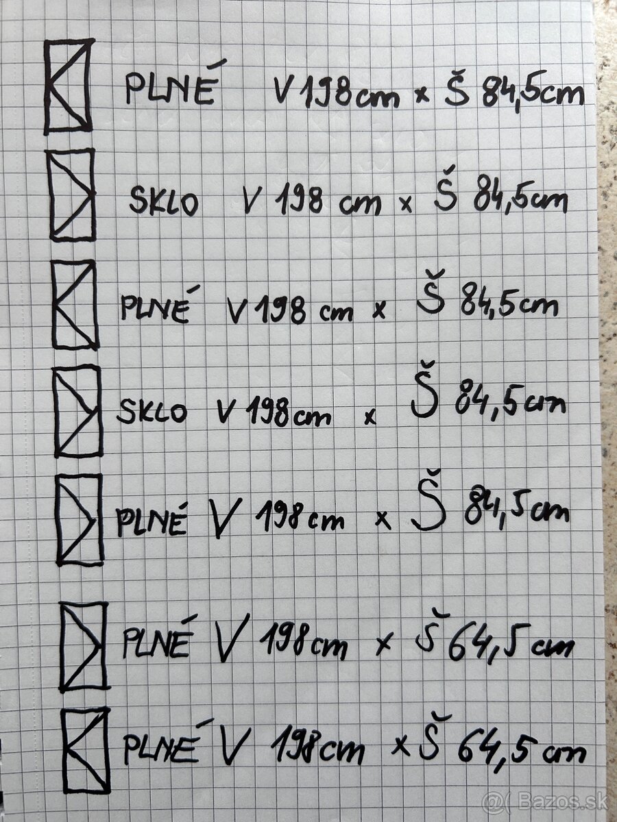 Predam pouzivane interierove dvere 7ks