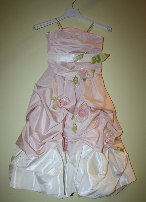 Detské šaty dlhé svetlo ružové, pás 40-52cm, 3 r.