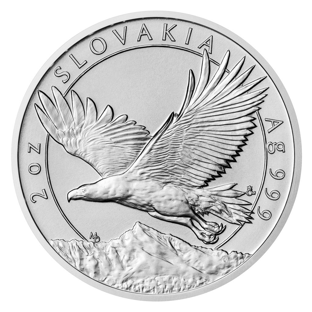 Predám Striebornú 2 Oz mincu orol ročník 2023, len 500 ks