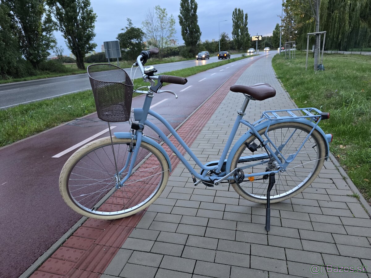 Mestský bicykel Elops 520 (džínovo-modrý) so zníženým rámom