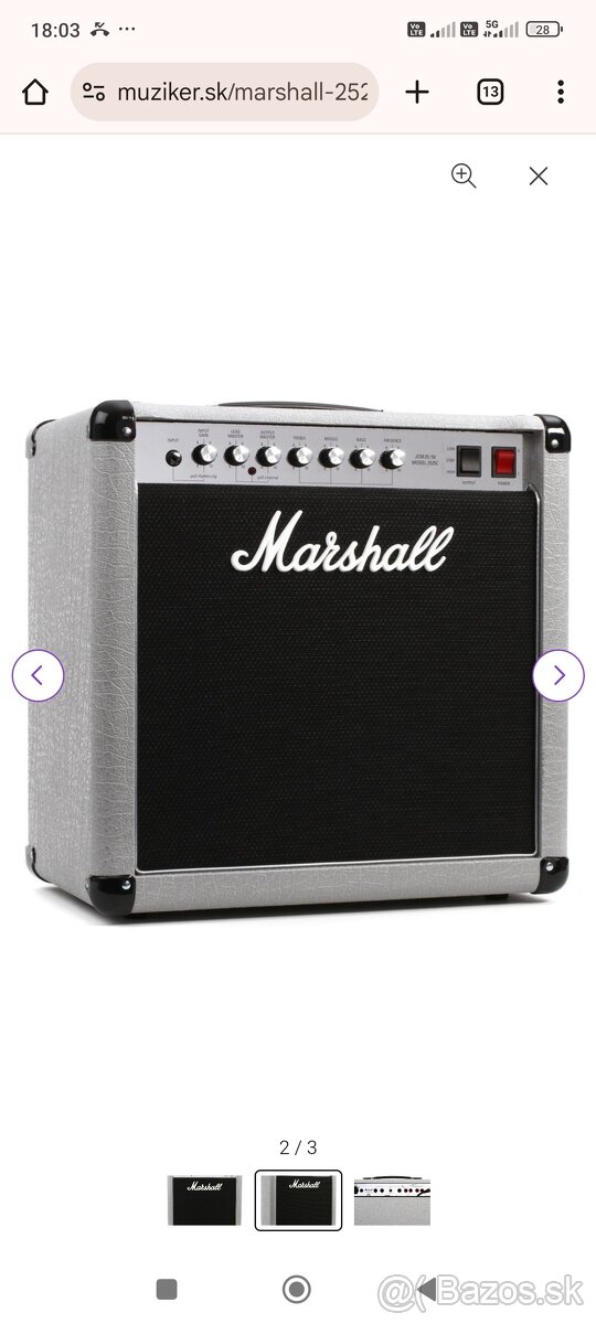 Predám Marshall 2525C Mini Jubilee Lampové gitarové kombo