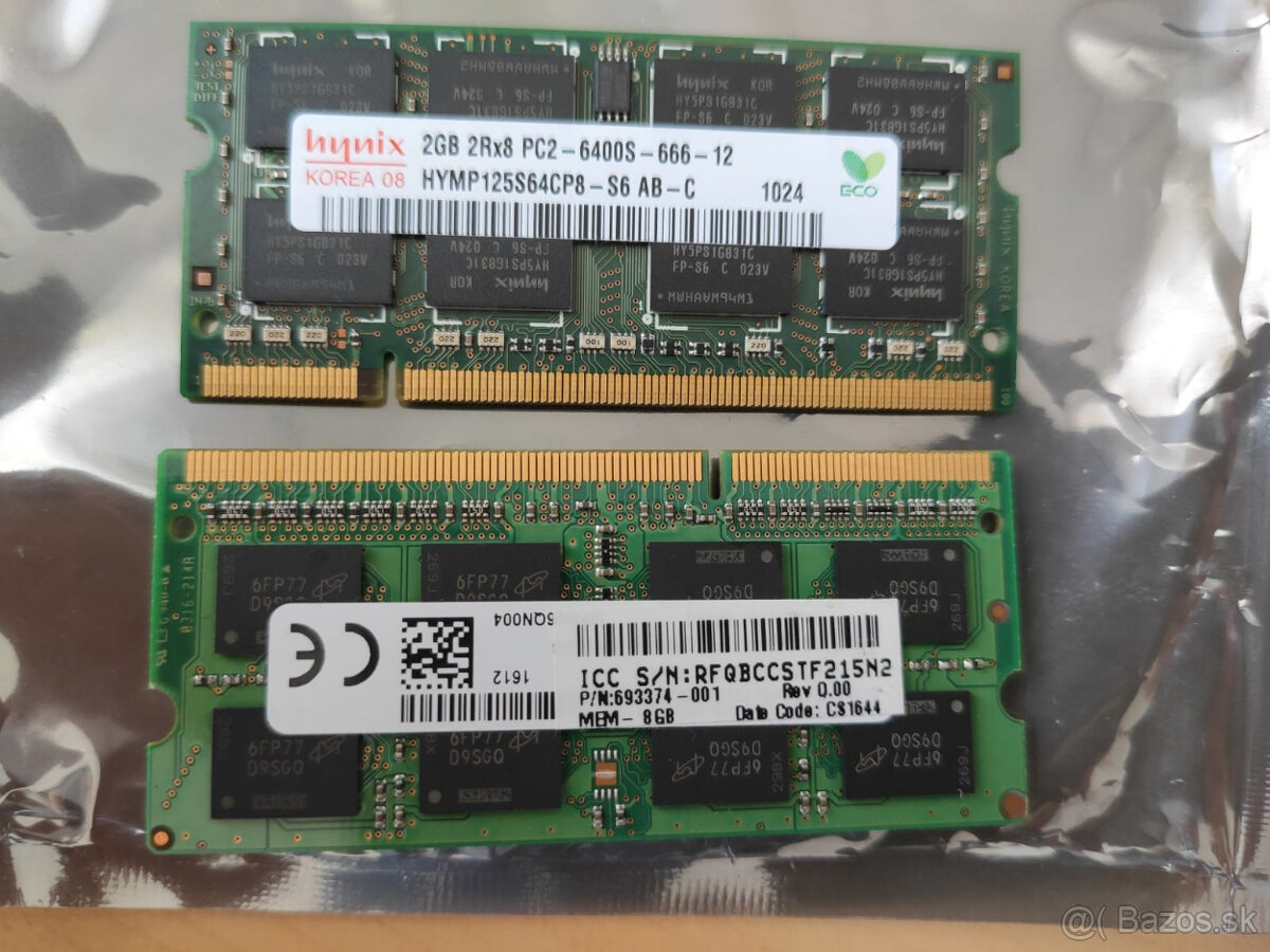 RAM pama do notebook 1x 8GB a 1x 2GB