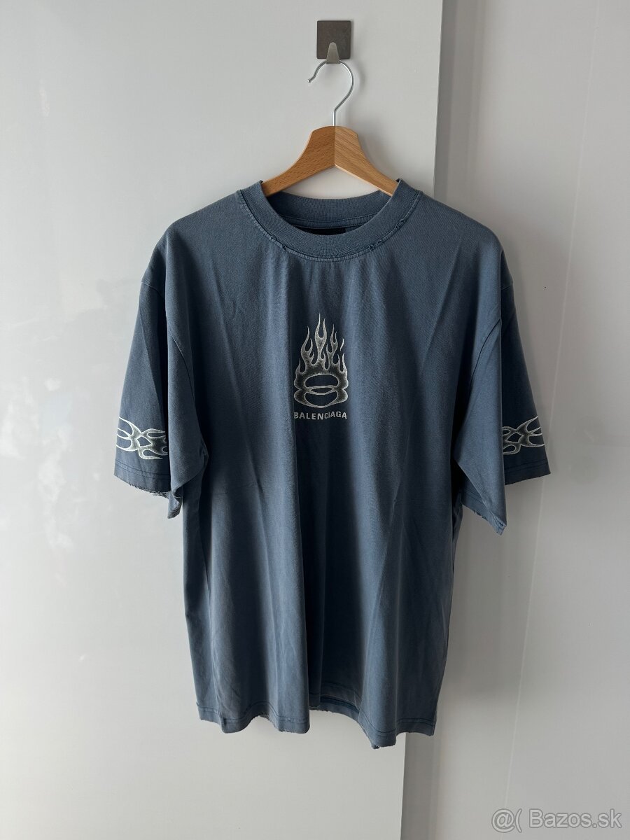 Balenciaga blue fire tee