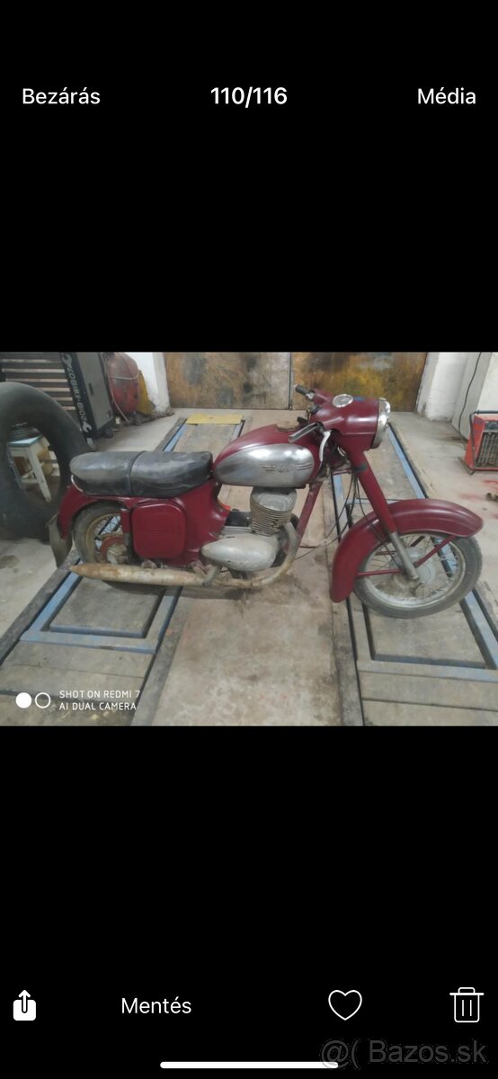 Jawa 250 povodny Stav