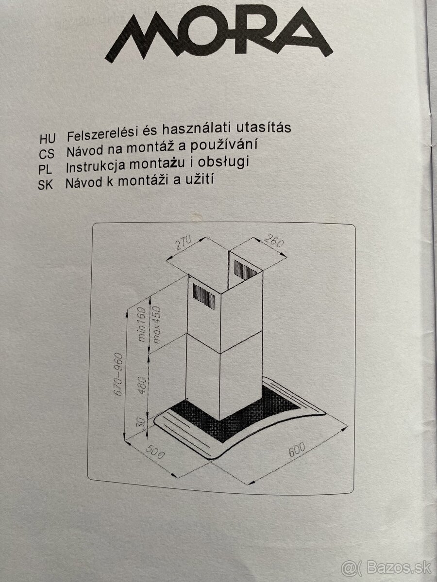 Nerezový komínový digestor zo sklom