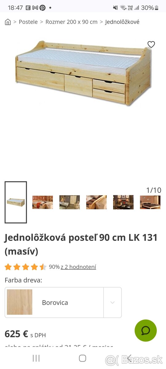 Jednolôžková posteľ