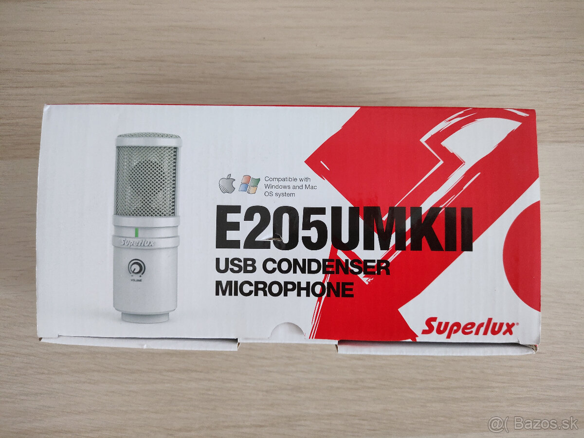 Kondenzátorový USB mikrofón Superlux E205UMKII