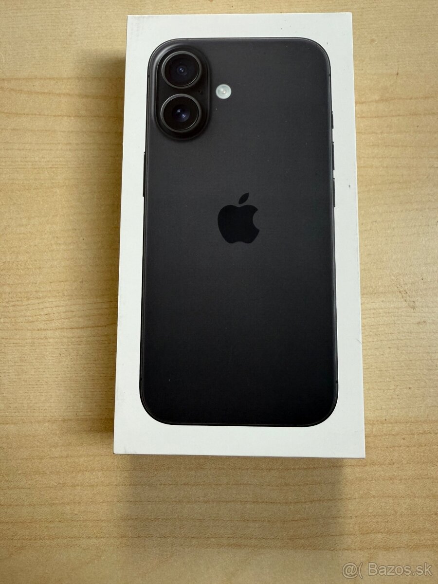 iPhone 16 čierny,  úplne nový, nerozbalený