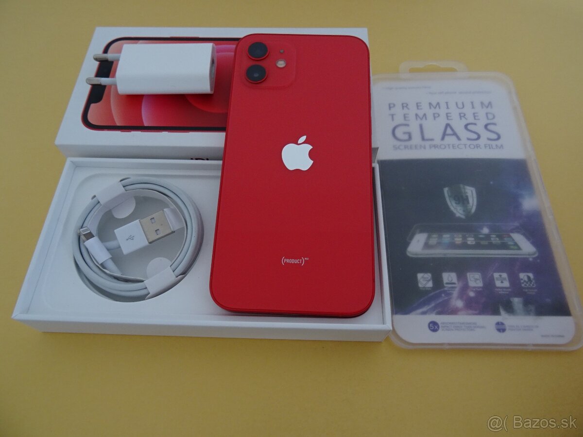 iPhone 12 64GB RED - ZÁRUKA 1 ROK - VELMI DOBRY STAV