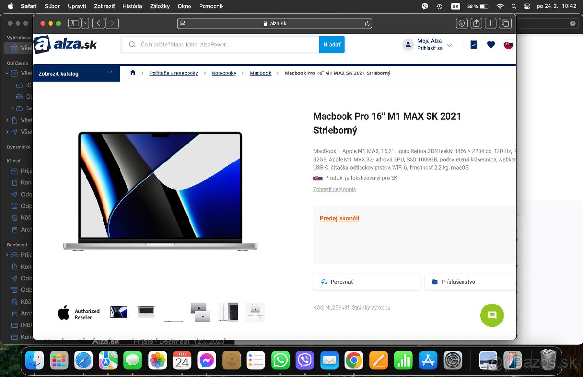 Macbook Pro 16" M1 MAX SK2021