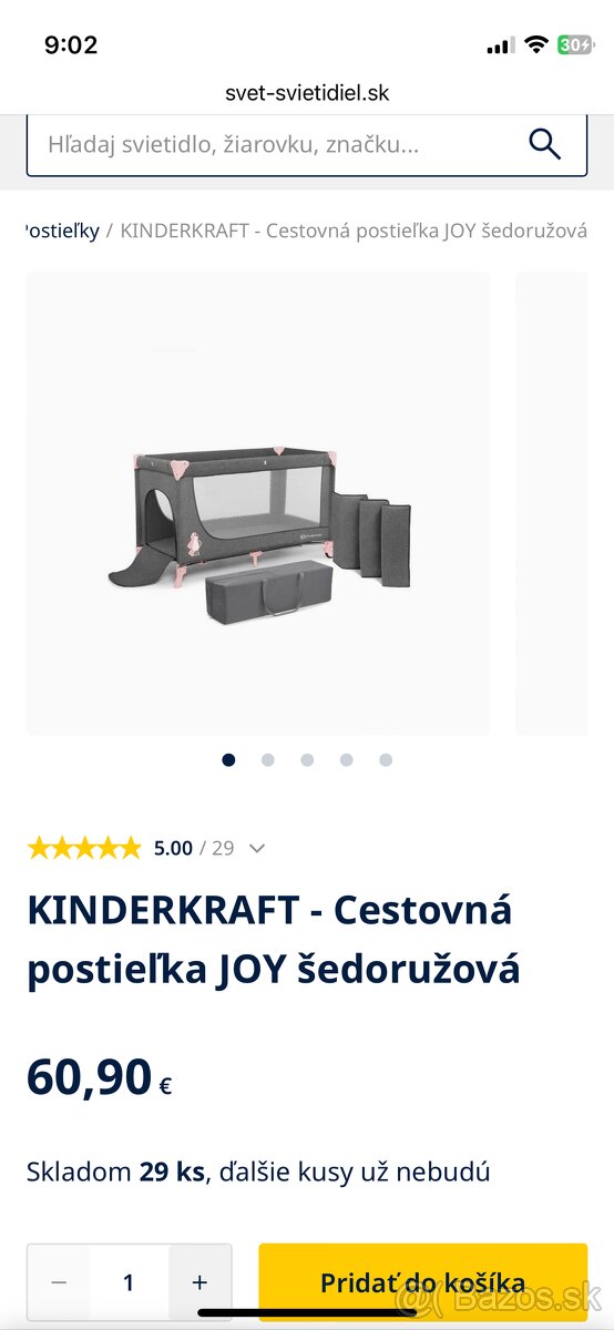 Cestovná postielka Kinderkraft Joy