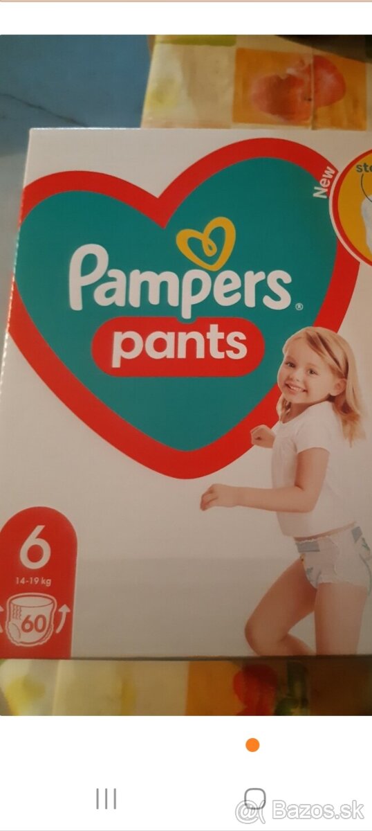 plienky Pampers Pants veľ.'6' /14 - 19kg/, 60ks