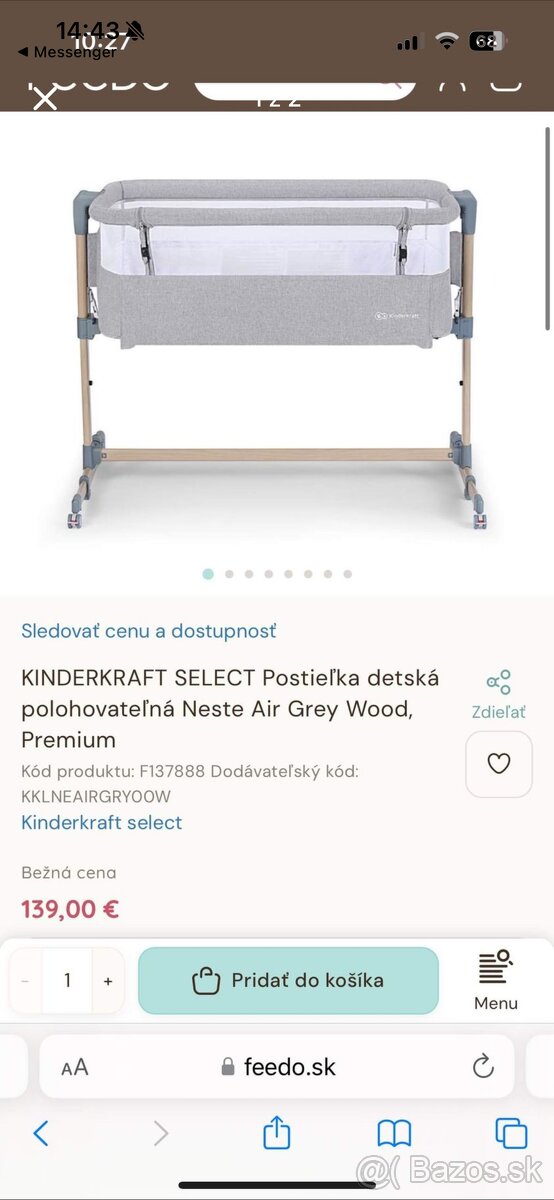 Detská postielka KINDERKRAFT - NESTE AIR