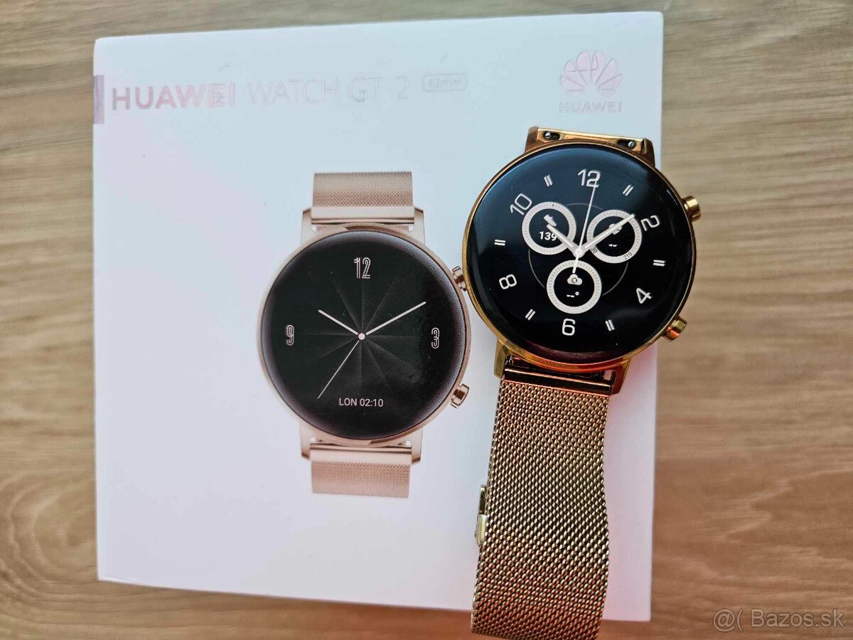 Huawei Watch GT 2 42 mm Rose Gold, top, zaruka