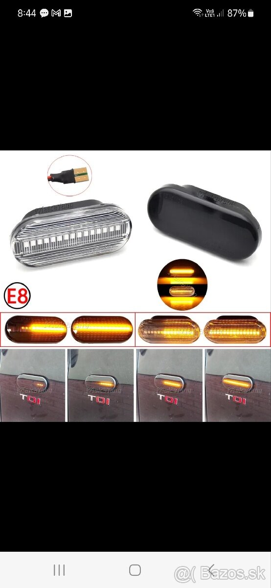 LED dynamické smerovky vw golf4,bora,passat