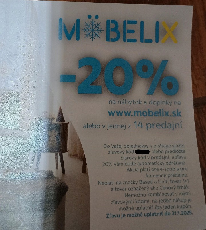 Zľavová poukážka Möbelix -20%