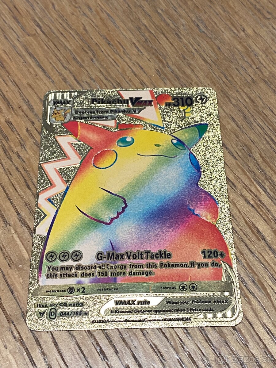 Predam pokemon Pikachu Vmax Gold Metal Rainbow Volt Tackle